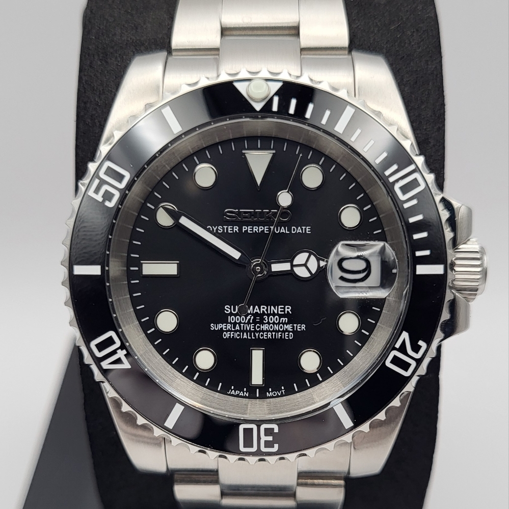 New Custom 40mm SeikoMod Automatic Watch Dive Watch